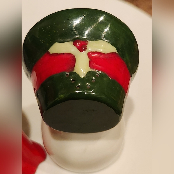 Vintage Set Ceramic Mr Mrs Snowman Couple Salt Pepper Shakers 1980s - Picture 4 of 9